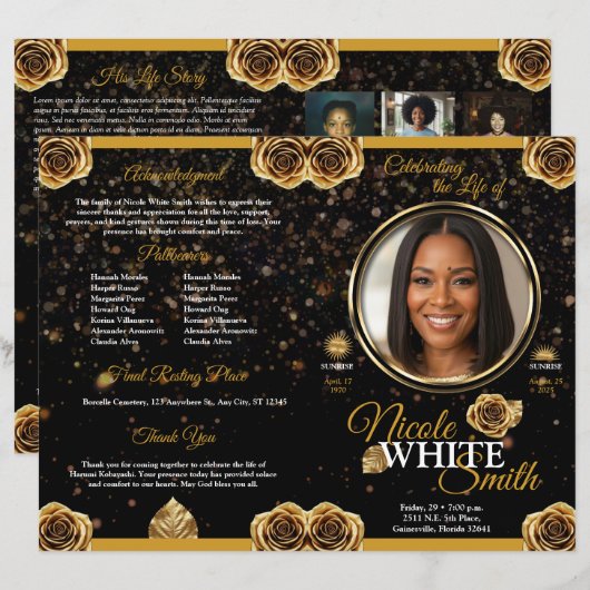 Programa de Celebración de la Vida de Oro y Negro (正面/裏面)