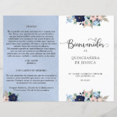 Programa de Quinceanera en Espainol, Azul y Rosa (正面)