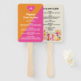 Programa Divertido Boda Festivalera Naranja y Rosa ハンドファン