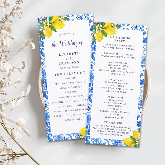 Programa Mediterranean Tiles Wedding with Lemon プログラム