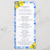 Programa Mediterranean Tiles Wedding with Lemon プログラム (裏面)