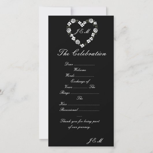 Programme de mariage en noir et blanc シーズンカード (正面)