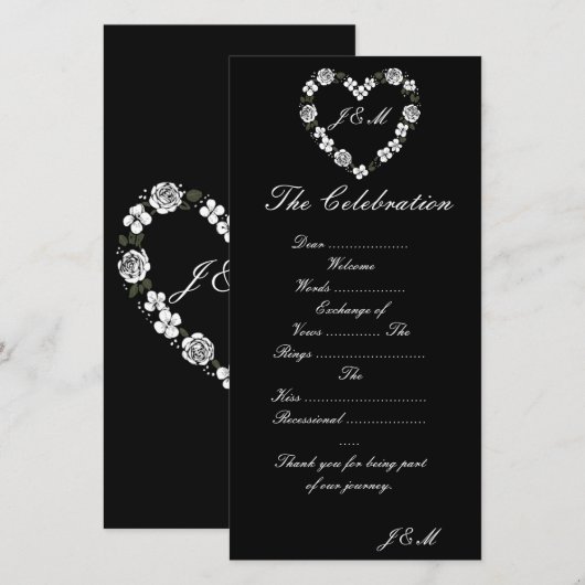 Programme de mariage en noir et blanc シーズンカード (正面/裏面)