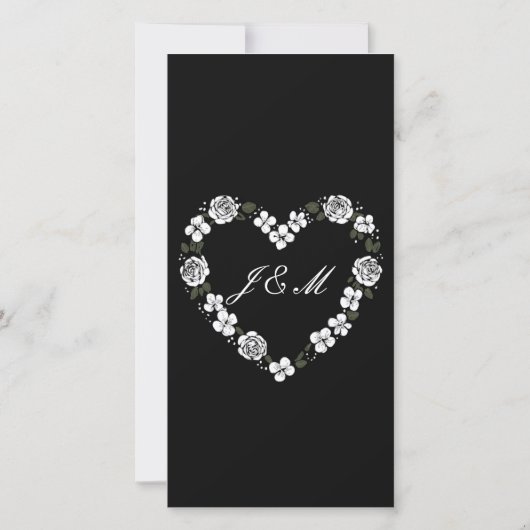 Programme de mariage en noir et blanc シーズンカード (裏面)