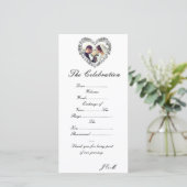 Programme de mariage noir et blanc coeur florale シーズンカード (スタンド正面)