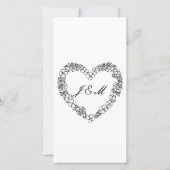 Programme de mariage noir et blanc coeur florale シーズンカード (裏面)