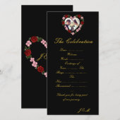 Programme de mariage rose et noir (正面/裏面)