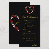 Programme de mariage rose et noir (正面/裏面)