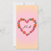 Programme de mariage rose et orange coeur floral (裏面)