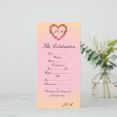 Programme de mariage rose et orange cœur floral (スタンド正面)