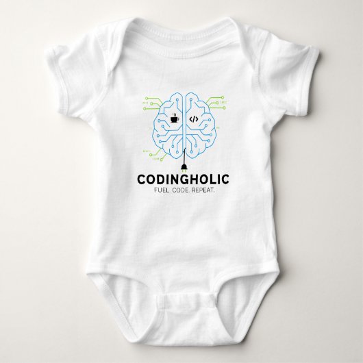 Programmer Baby Shower Gift | Geek Infant Bodysuit ベビーボディスーツ (正面)