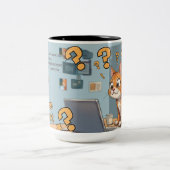 Programmer Cat Humour Code, Cats, Coffee – Repeat ツートーンマグカップ (中央)