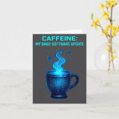 Programmer Coffee Tech Update Humor  カード (黄色い花)