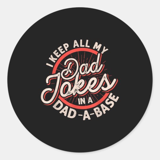 Programmer Dad Nerdy Father Database Geeky Dad Jok ラウンドシール (正面)