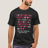Programmer Geek Binary Code Heart Valentine Develo Tシャツ (正面)