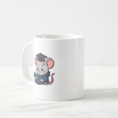 Programmer Graduation Kawaii Funny Mouse コーヒーマグカップ (正面左)