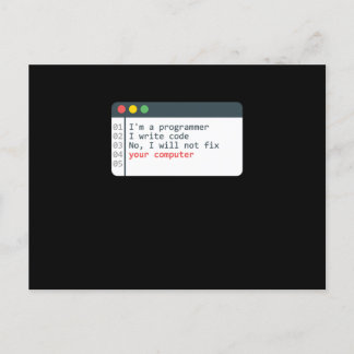 Programmer HTML Computer Coder Coding Programming  ポストカード