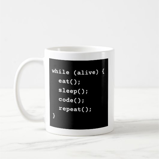Programmer Life Cycle Loop (while loop) コーヒーマグカップ (左)