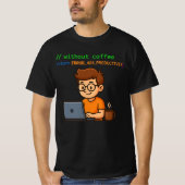 Programmer T-Shirt – Error 404 Productivity Tシャツ (正面)