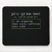Programmierer liebt Kaffee Erklärung マウスパッド (正面)