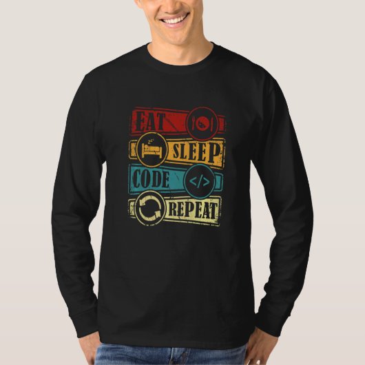 Programming Computer Science Programmer Eat Code S Tシャツ (正面)