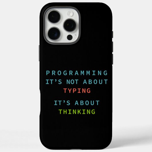 Programming Thinking - Black Background Tech Quote Case-Mate iPhoneケース (裏面)