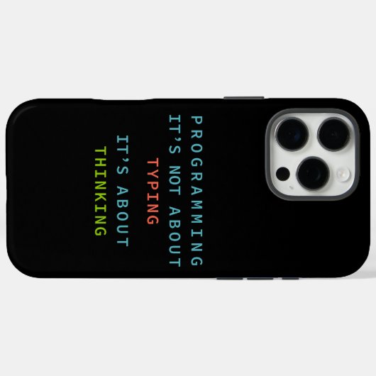 Programming Thinking - Black Background Tech Quote Case-Mate iPhoneケース (裏面 (横))