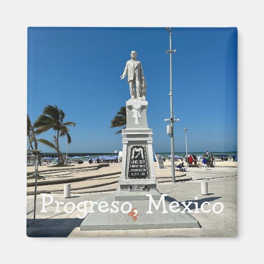 Progreo, Mexico – 四角マグネット マグネット (正面)