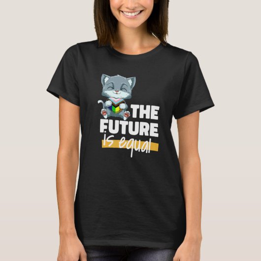Progresivプライドキャットトランスジェンダークエア Tシャツ (正面)