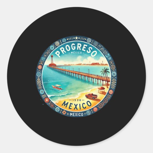 Progreso Mexicoクルーズ目的地 ラウンドシール (正面)