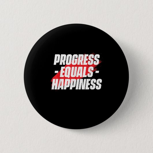 Progress Equals Hapness Motivational Quote Entrepr 缶バッジ (正面)