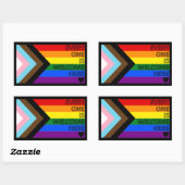 Progress Flag "Everyone Is Welcome Here" 長方形シール (シート)