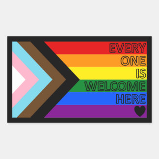 Progress Flag "Everyone Is Welcome Here" 長方形シール