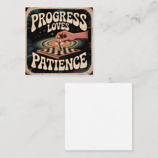 Progress Loves Patience スクエア名刺 (正面/裏面)