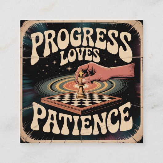 Progress Loves Patience スクエア名刺 (正面)