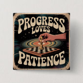 Progress Loves Patience 缶バッジ (正面)