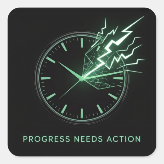 Progress Needs Action スクエアシール (正面)