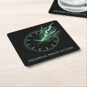 Progress Needs Action スクエアペーパーコースター (アングル)