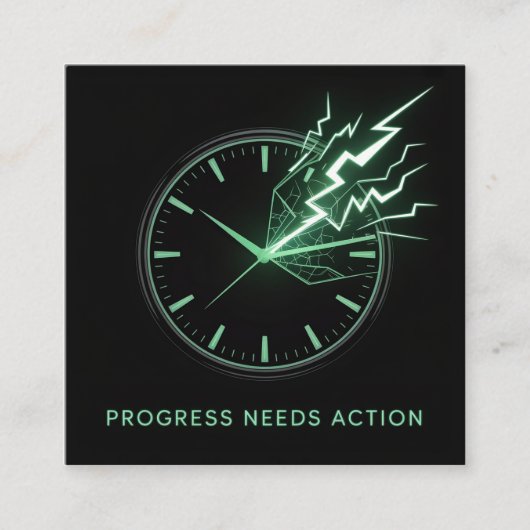 Progress Needs Action スクエア名刺 (正面)