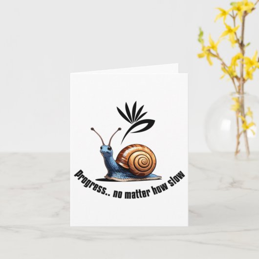 Progress..no How Slowステッカー カード (黄色い花)