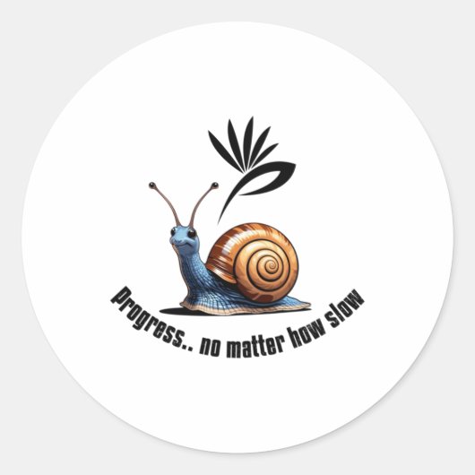 Progress..no How Slowステッカー ラウンドシール (正面)