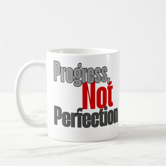 Progress not perfection  コーヒーマグカップ (左)