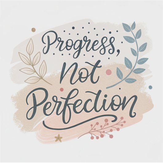 Progress Not Perfection | Elegant Motivational Cal シール (正面)