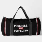 Progress Not Perfection Gym Motivation Duffel Bag ダッフルバッグ (正面)