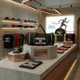 Progress Not Perfection Gym Motivation Duffel Bag ダッフルバッグ