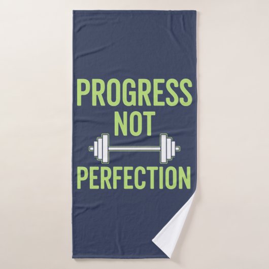 Progress Not Perfection – Inspirational Gym バスタオル (バスタオル)