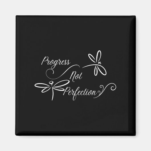 Progress Not Perfection Motivational Design マグネット (正面)