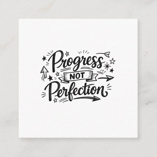 Progress Not Perfection Motivational Quote Design エンクロージャーカード (正面)