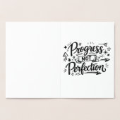 Progress Not Perfection Motivational Quote Design 箔カード (内部)