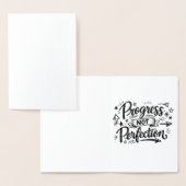 Progress Not Perfection Motivational Quote Design 箔カード (ディスプレー)